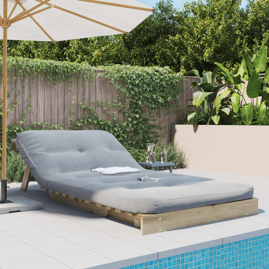 Canapé-lit futon avec matelas 100x206x11cm bois de pin imprégné - XIOS