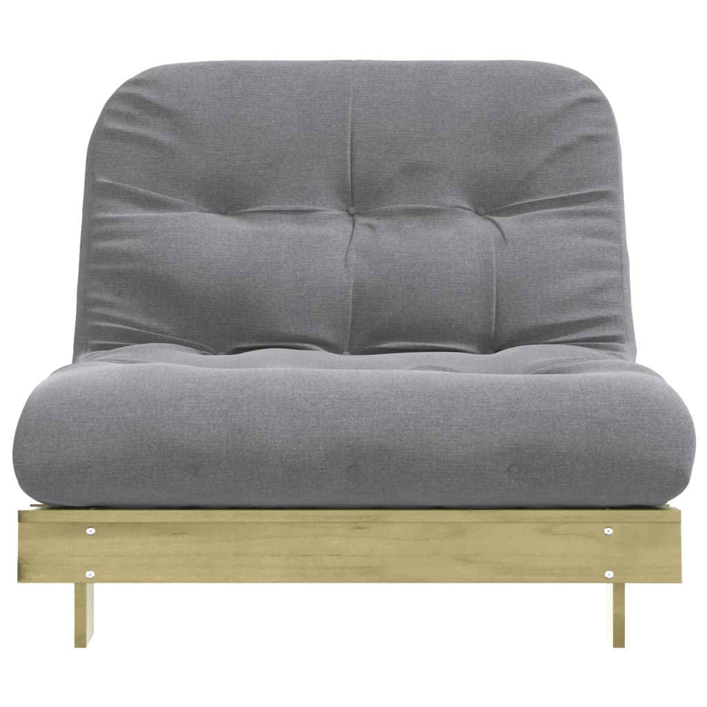 Canapé-lit futon avec matelas 100x206x11cm bois de pin imprégné - XIOS