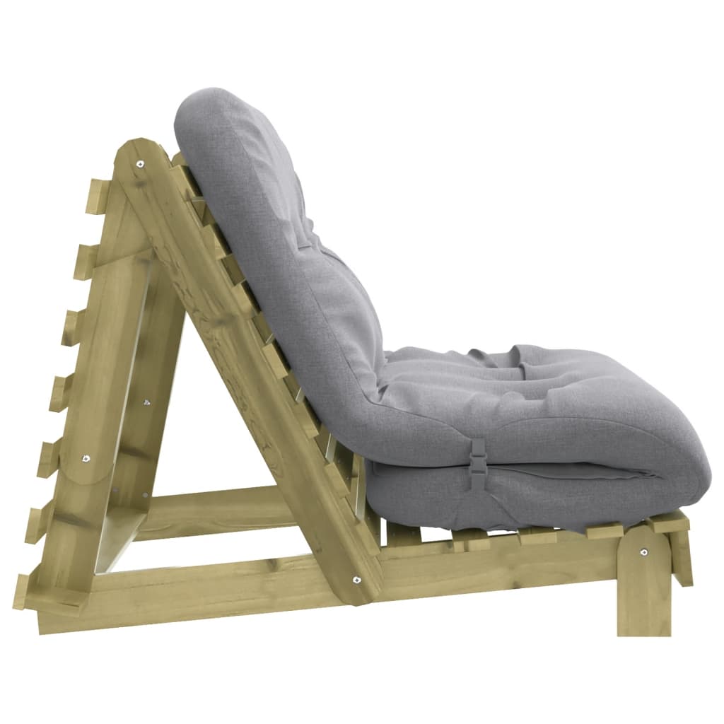 Canapé-lit futon avec matelas 100x206x11cm bois de pin imprégné - XIOS