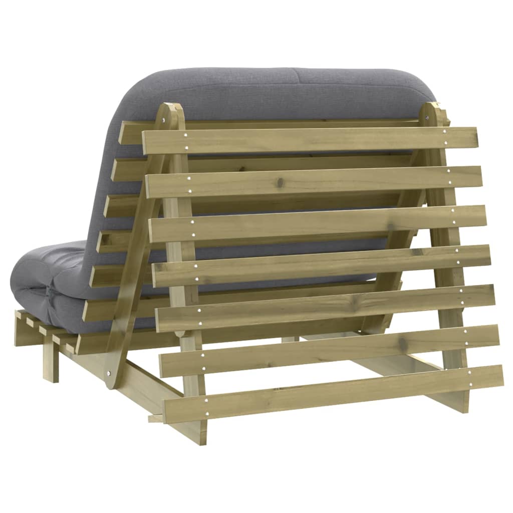 Canapé-lit futon avec matelas 100x206x11cm bois de pin imprégné - XIOS