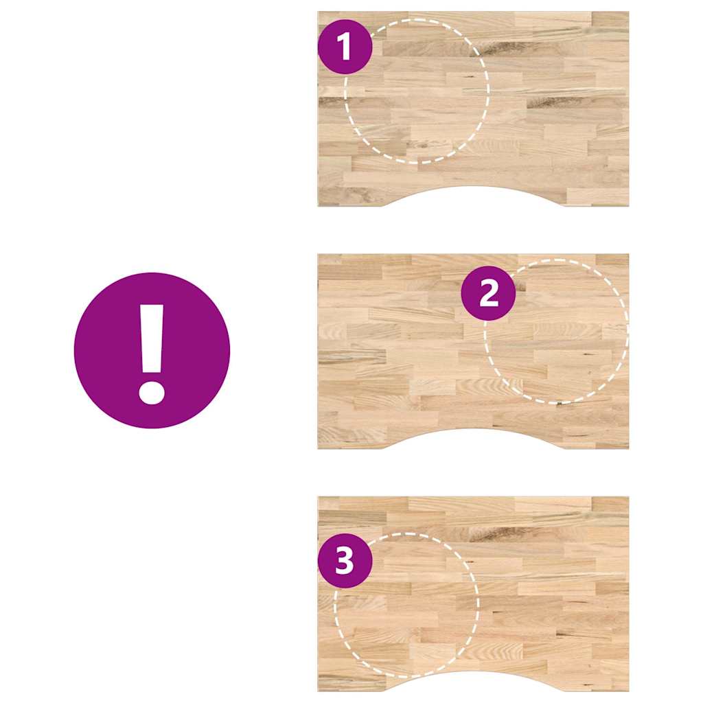 Dessus de bureau non traité bois massif de chêne rectangulaire - XIOS