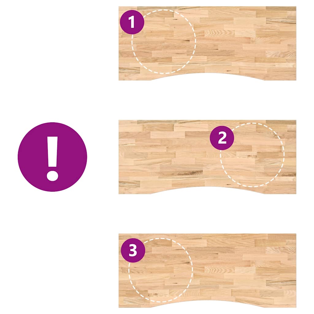 Dessus de bureau non traité bois massif de chêne rectangulaire - XIOS