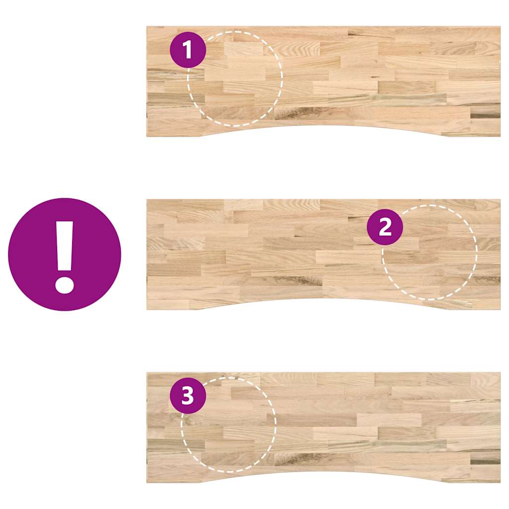 Dessus de bureau non traité bois massif de chêne rectangulaire - XIOS