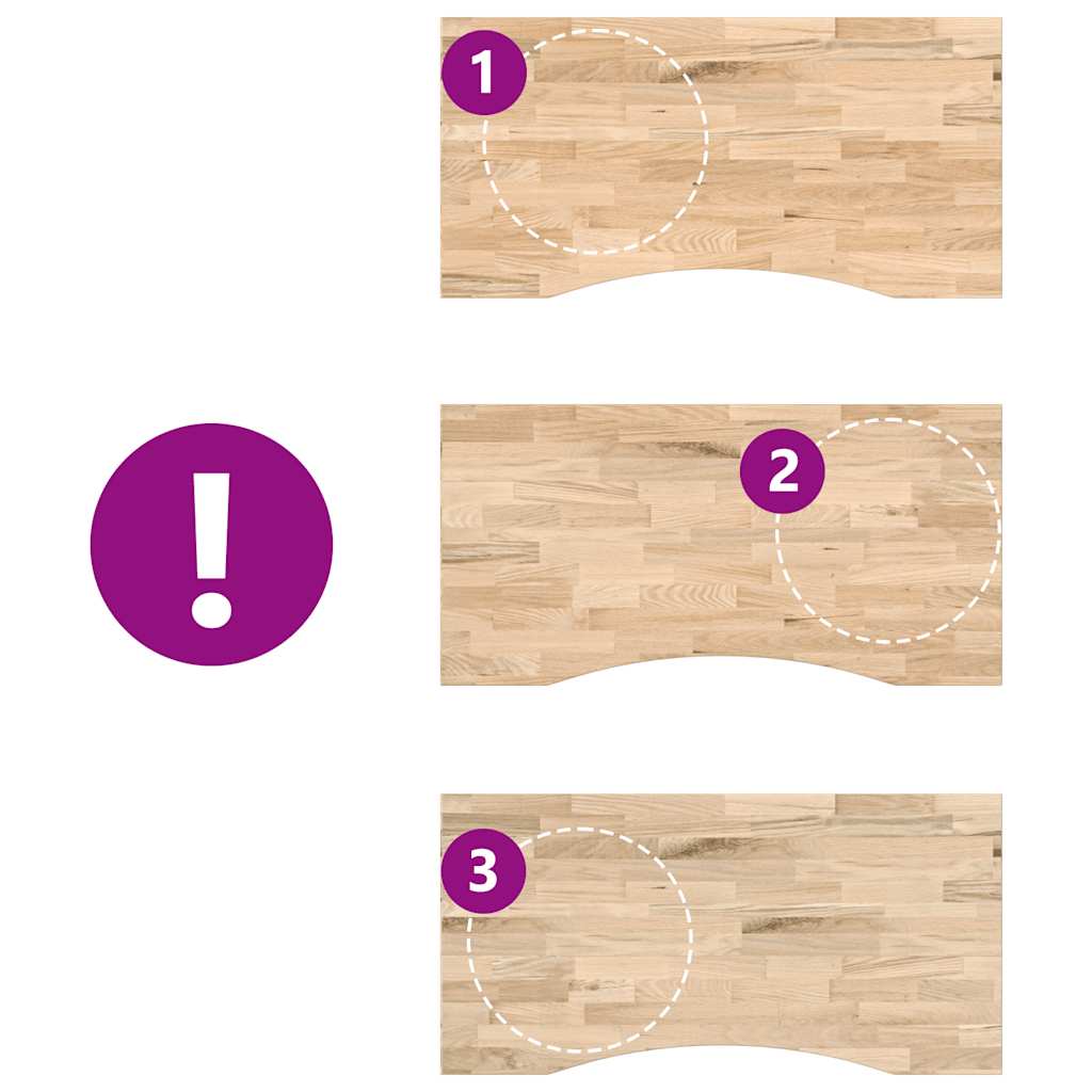 Dessus de bureau non traité bois massif de chêne rectangulaire - XIOS