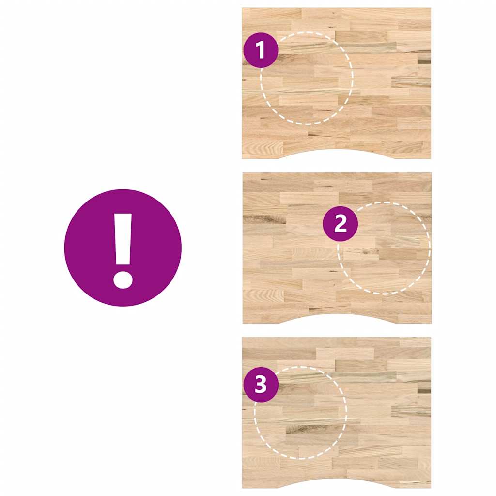 Dessus de bureau non traité bois massif de chêne rectangulaire - XIOS