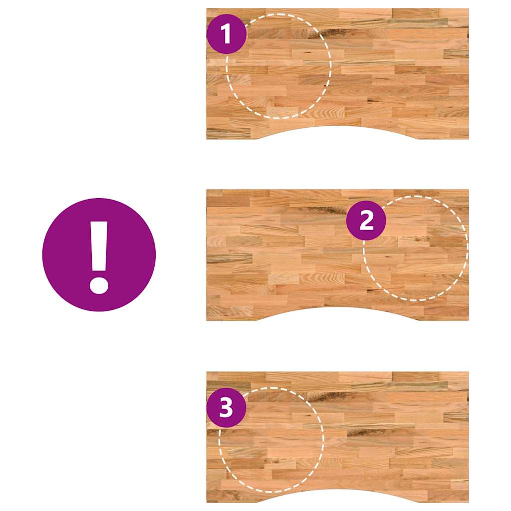 Dessus de bureau marron clair bois chêne massif rectangulaire - XIOS