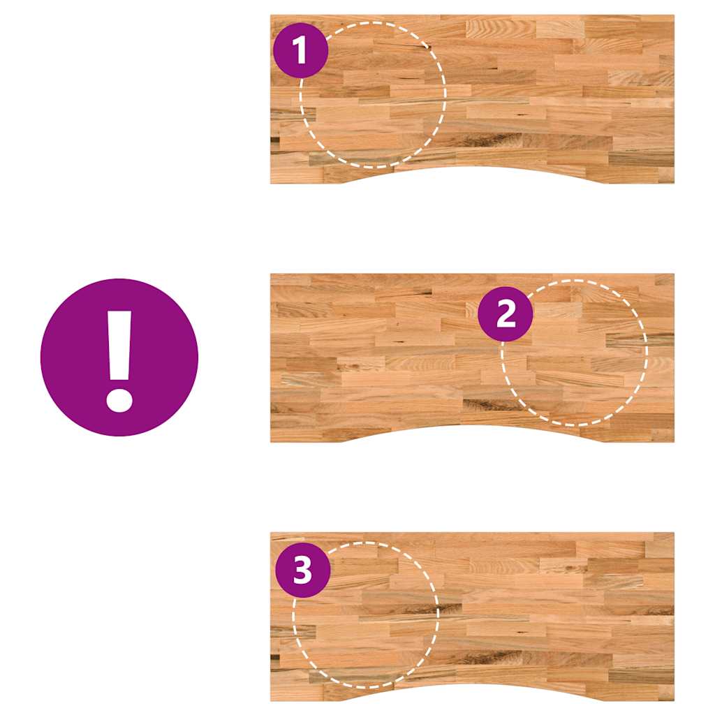 Dessus de bureau marron clair bois chêne massif rectangulaire - XIOS