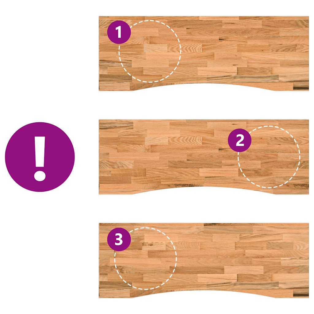 Dessus de bureau marron clair bois chêne massif rectangulaire - XIOS