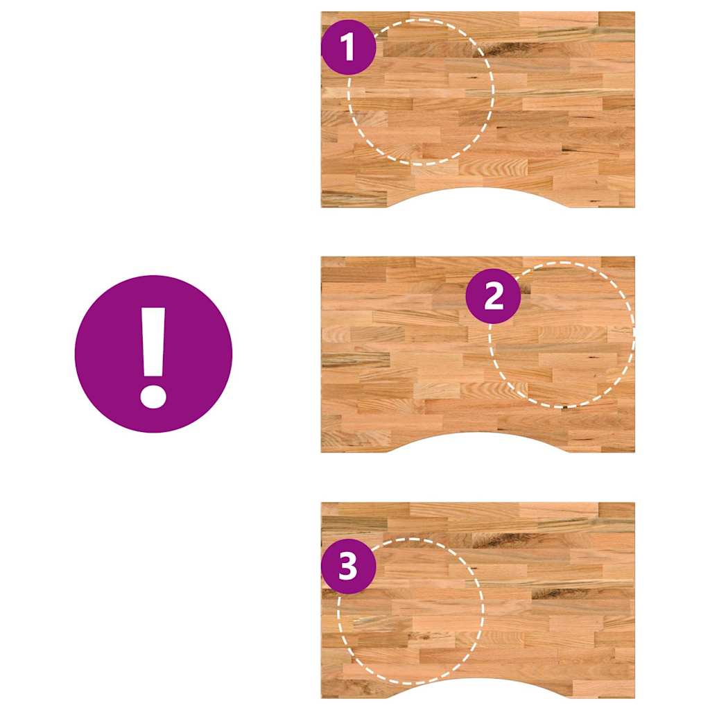 Dessus de bureau marron clair bois chêne massif rectangulaire - XIOS