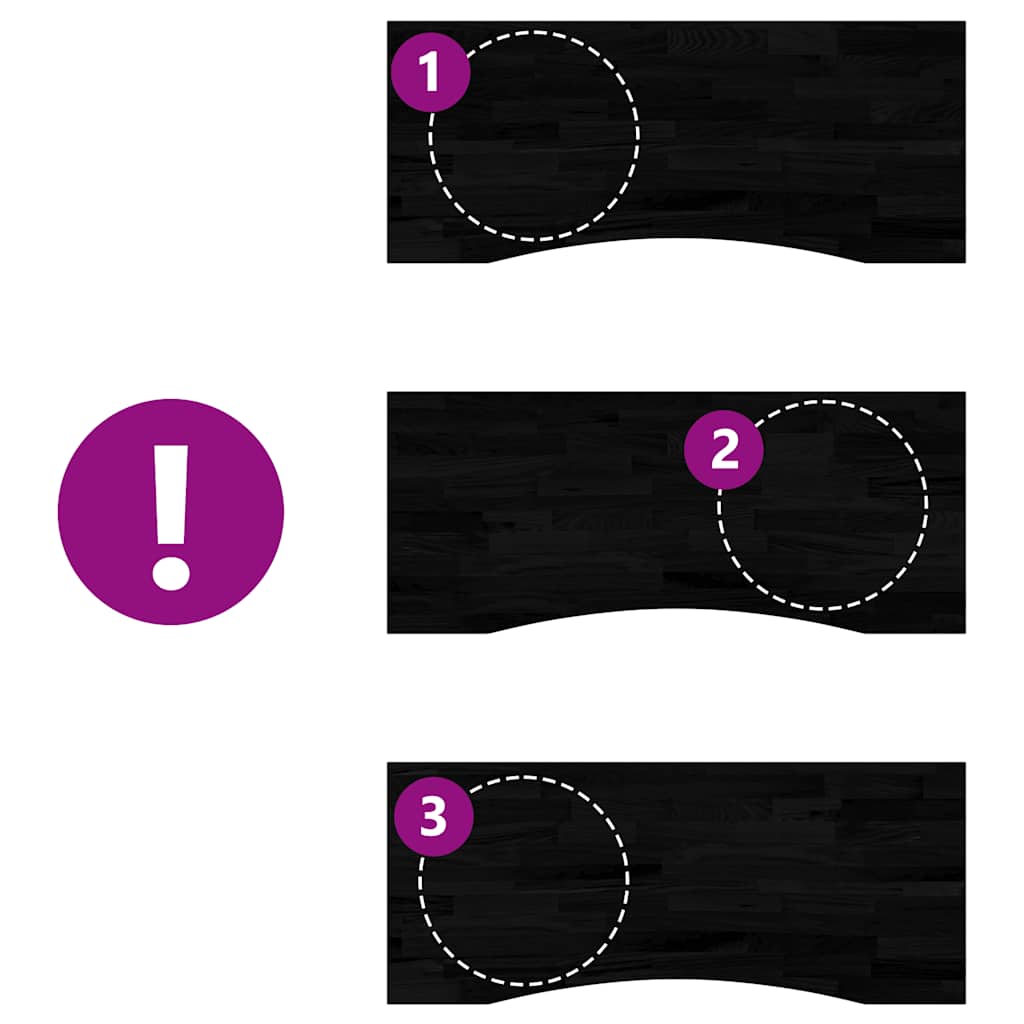 Dessus de bureau marron foncé bois chêne massif rectangulaire - XIOS