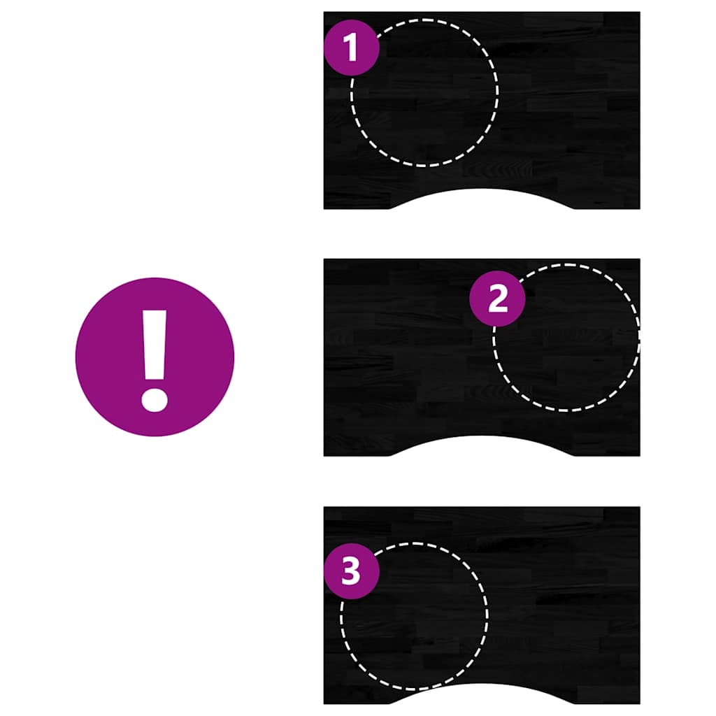 Dessus de bureau marron foncé bois chêne massif rectangulaire - XIOS