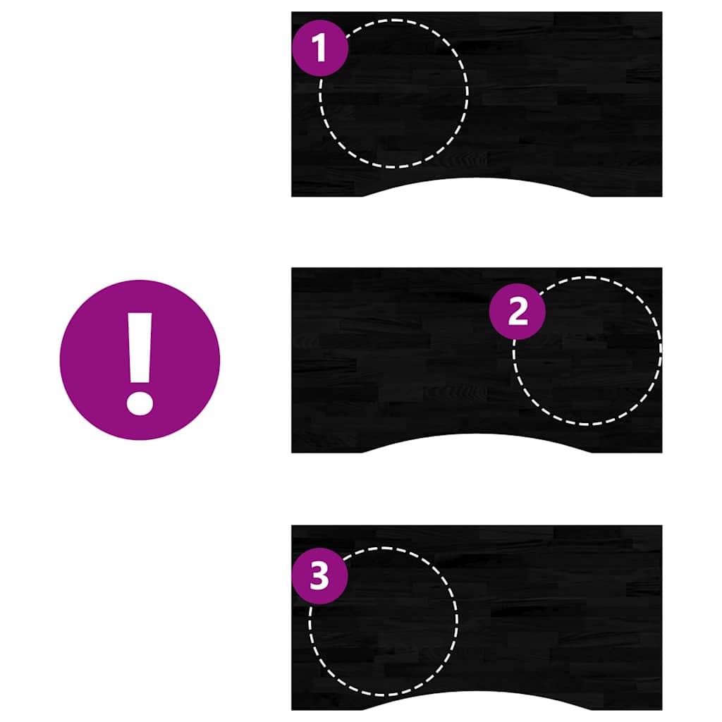 Dessus de bureau marron foncé bois chêne massif rectangulaire - XIOS