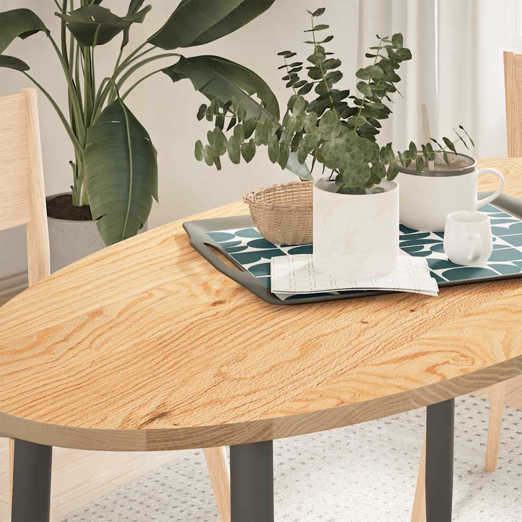 Dessus de table 120x60x2 cm bois de chêne massif ovale - XIOS
