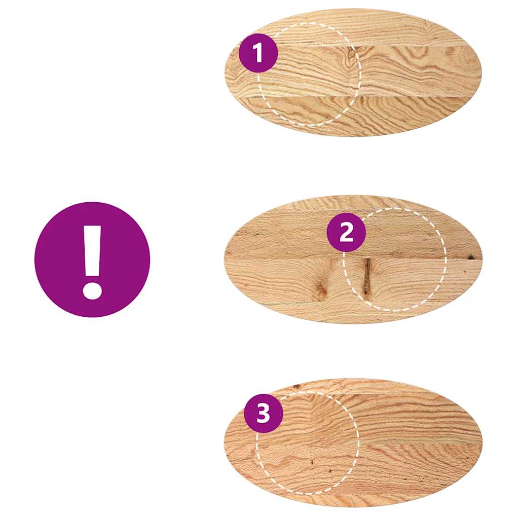 Dessus de table 80x40x4 cm bois de chêne massif ovale - XIOS