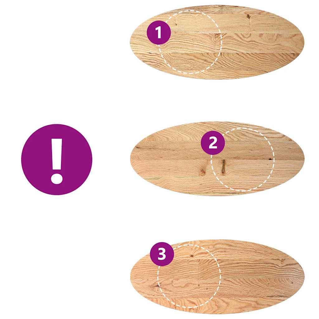 Dessus de table 140x60x4 cm bois de chêne massif ovale - XIOS