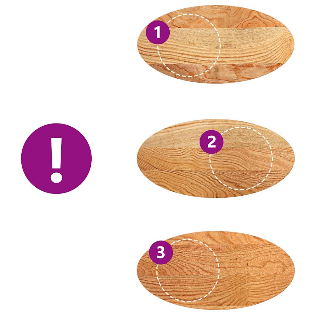 Dessus de table 80x40x2 cm bois de chêne massif ovale - XIOS