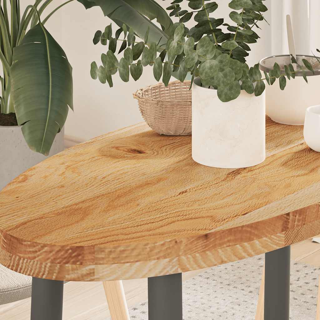 Dessus de table 80x40x4 cm bois de chêne massif ovale - XIOS