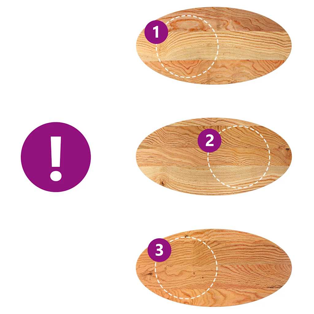 Dessus de table 100x50x4 cm bois de chêne massif ovale - XIOS