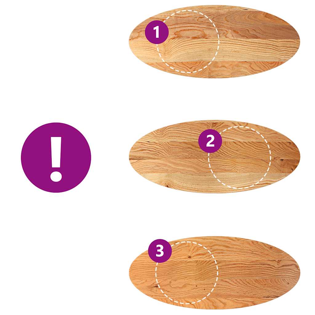 Dessus de table 140x60x4 cm bois de chêne massif ovale - XIOS