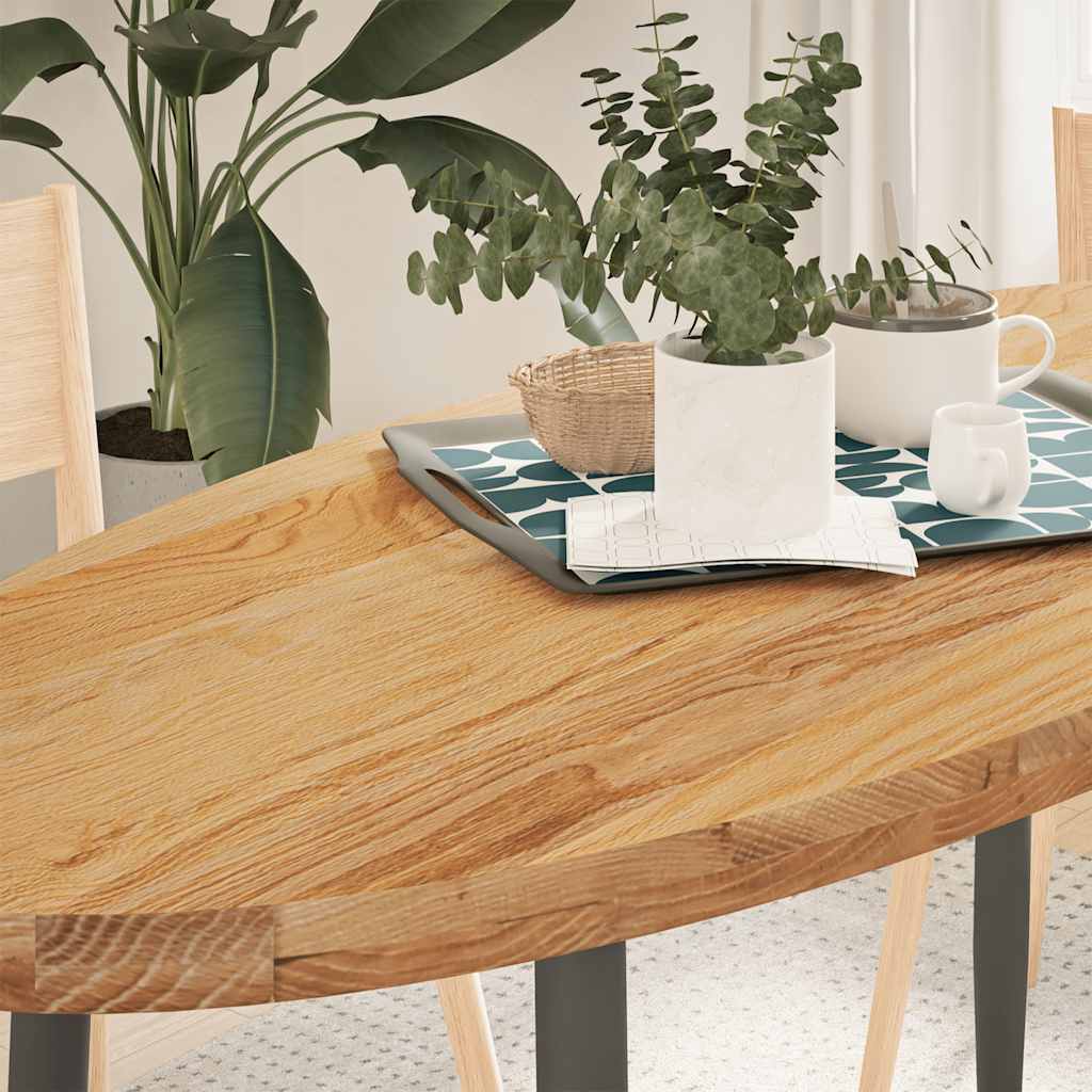 Dessus de table 140x60x4 cm bois de chêne massif ovale - XIOS