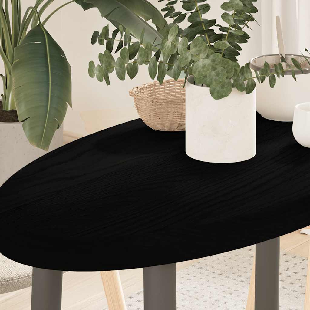 Dessus de table marron foncé 80x40x4 cm bois chêne massif ovale - XIOS