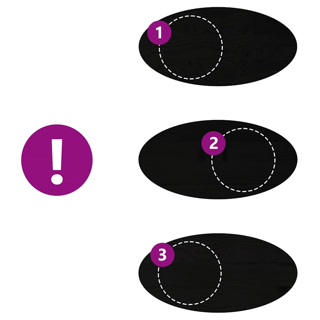 Dessus de table marron foncé 100x50x4cm bois chêne massif ovale - XIOS