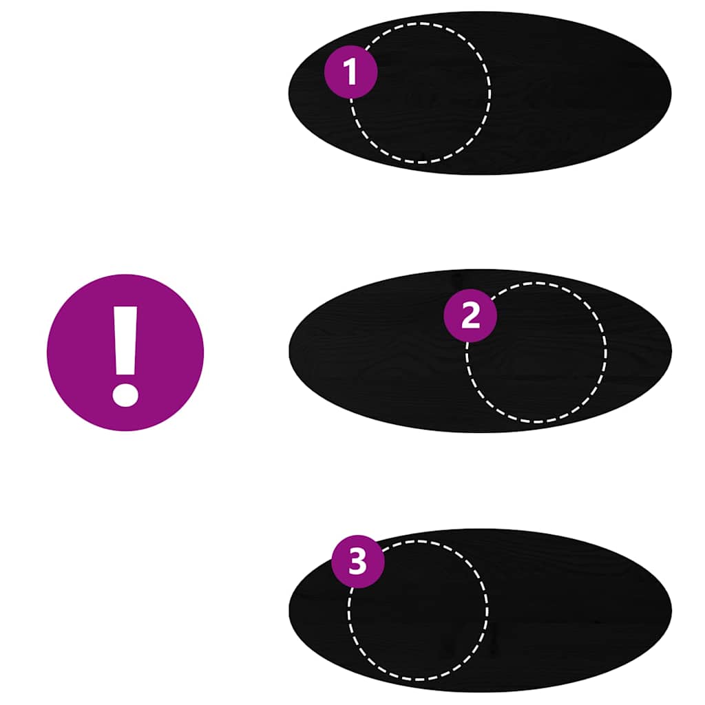 Dessus de table marron foncé 140x60x4cm bois chêne massif ovale - XIOS