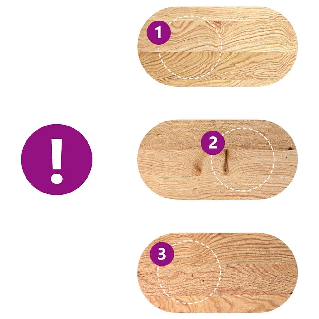 Dessus de table 80x40x4 cm bois de chêne massif ovale - XIOS