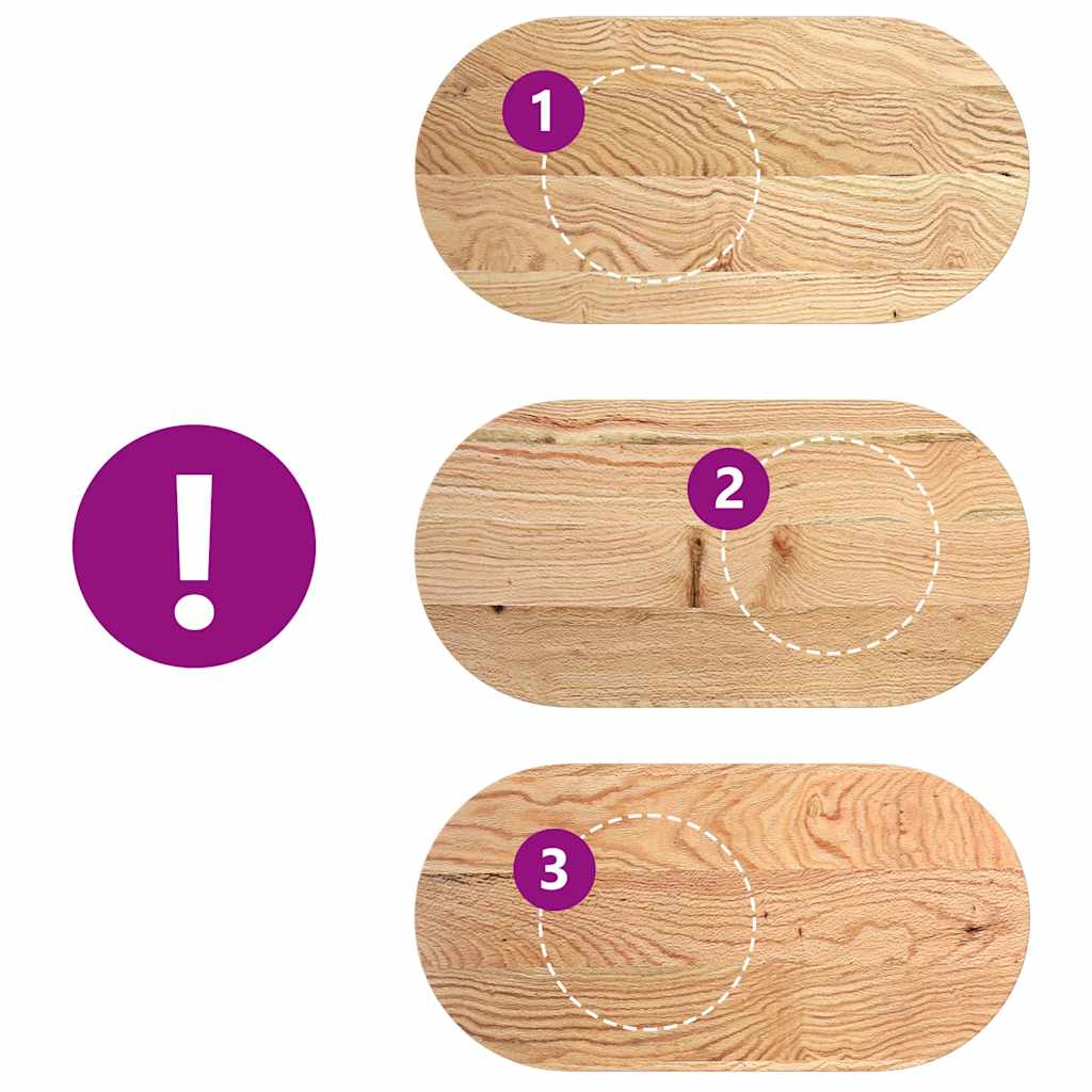 Dessus de table 100x50x4 cm bois de chêne massif ovale - XIOS