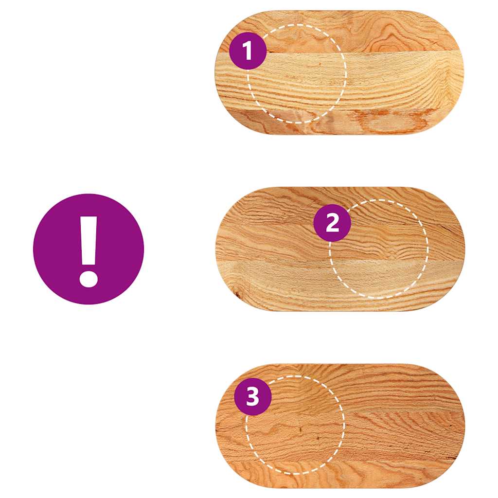 Dessus de table 80x40x2 cm bois de chêne massif ovale - XIOS