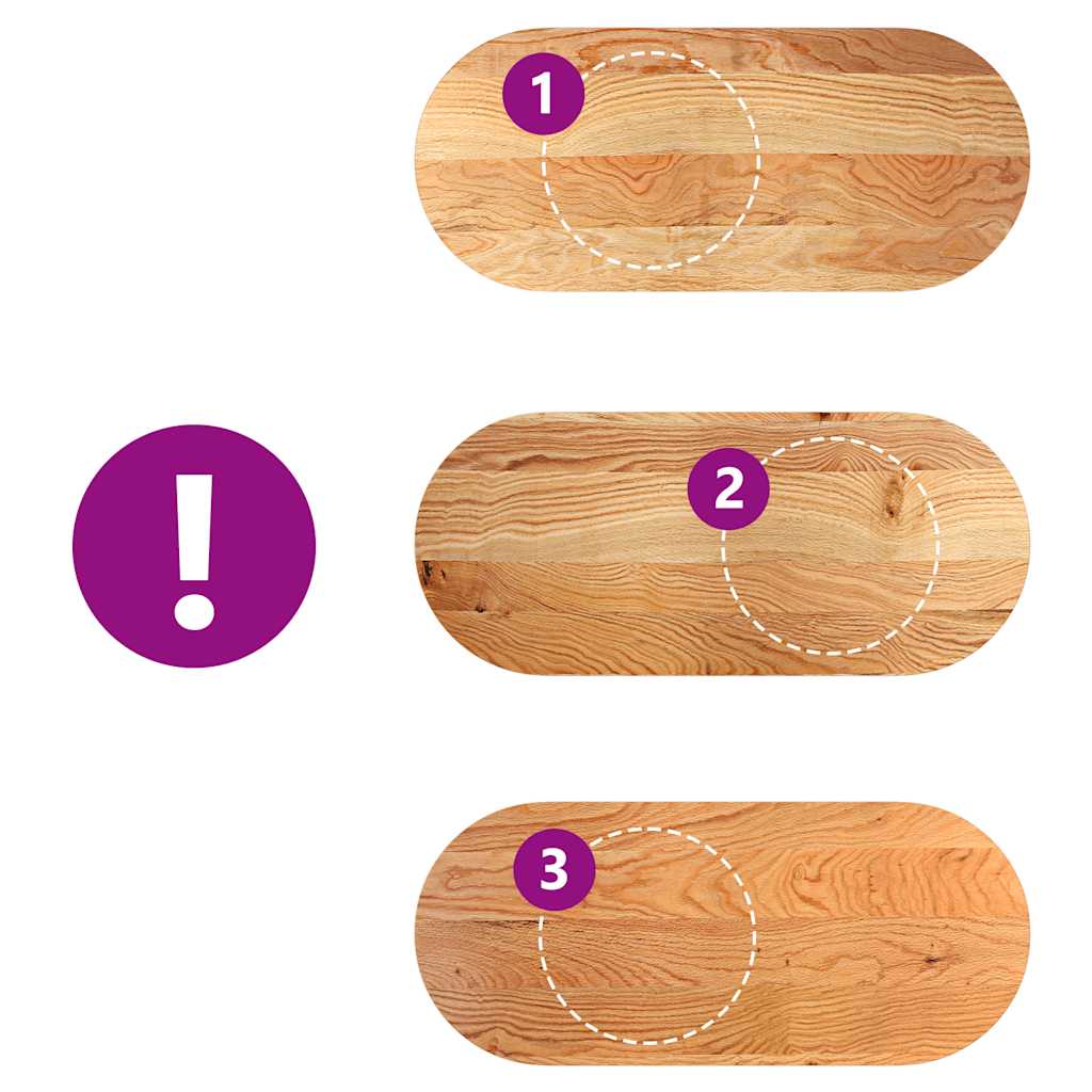 Dessus de table 140x60x2 cm bois de chêne massif ovale - XIOS