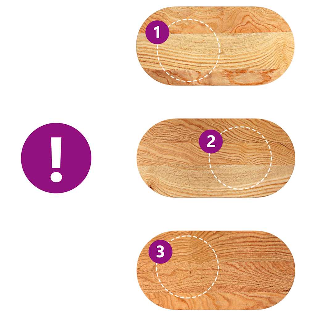 Dessus de table 80x40x4 cm bois de chêne massif ovale - XIOS