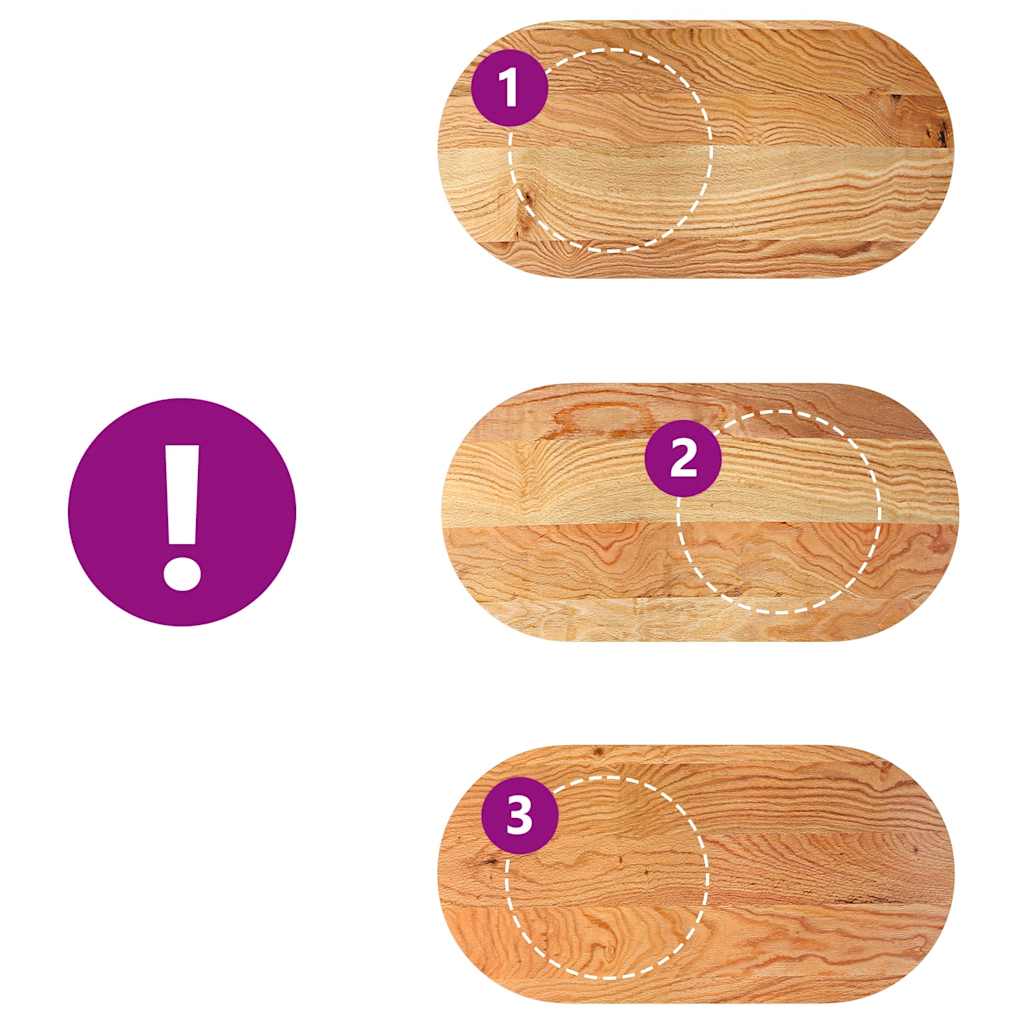 Dessus de table 120x60x4 cm bois de chêne massif ovale - XIOS