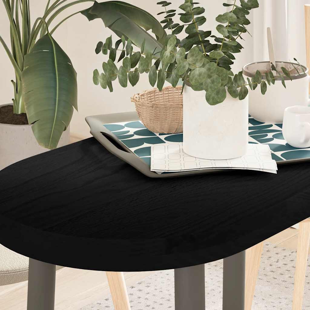 Dessus de table marron foncé 80x40x4 cm bois chêne massif ovale - XIOS
