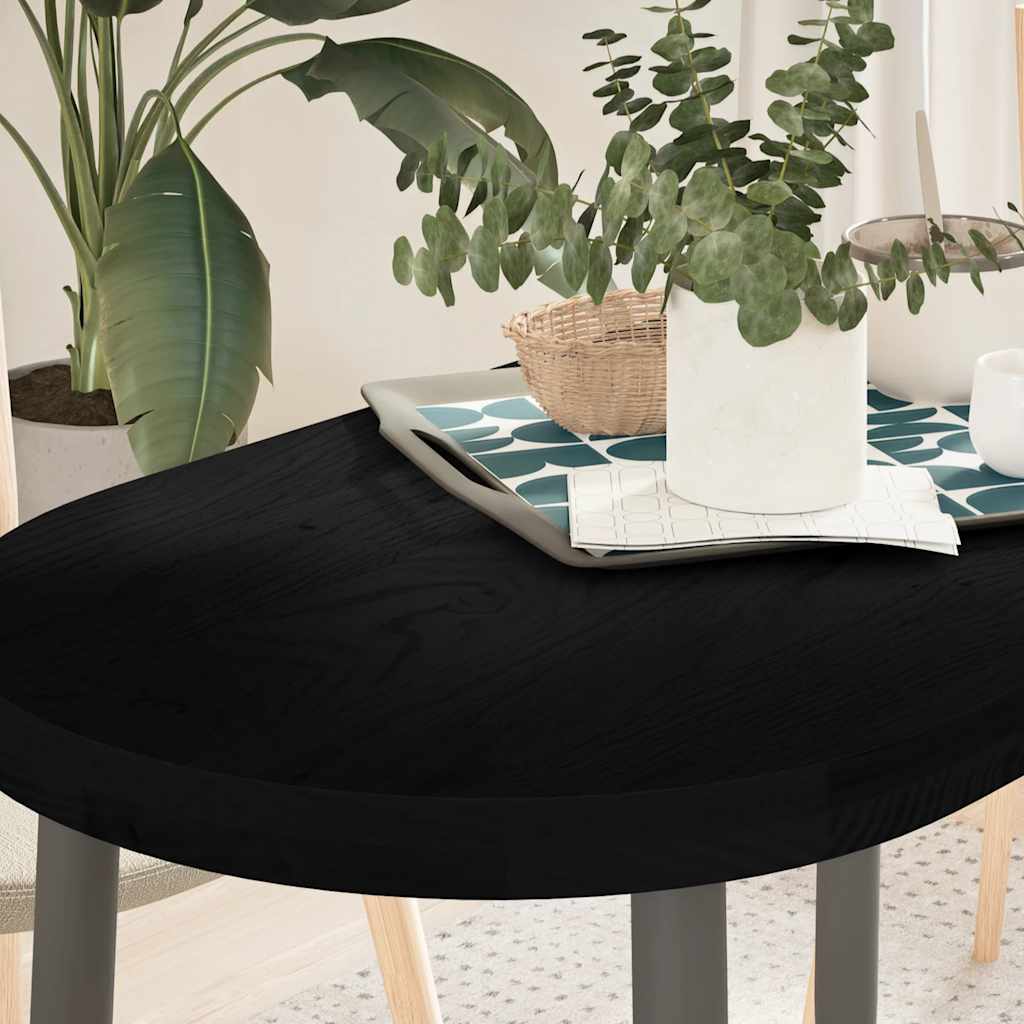 Dessus de table marron foncé 100x50x4cm bois chêne massif ovale - XIOS