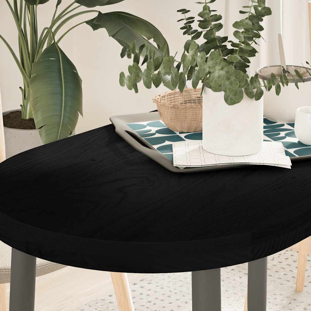 Dessus de table marron foncé 100x50x4cm bois chêne massif ovale - XIOS