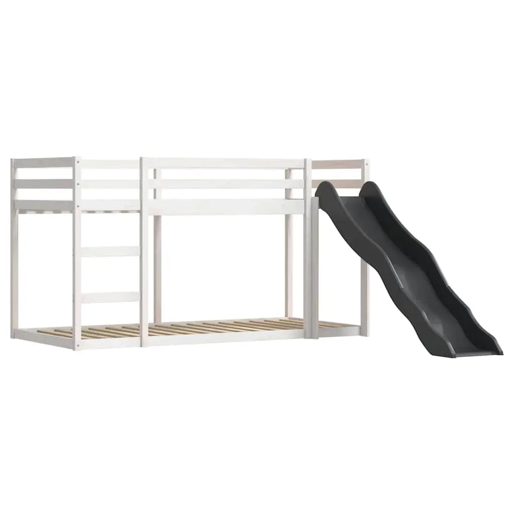 Lit superposé sans matelas avec toboggan et rideaux 90x200 cm - XIOS