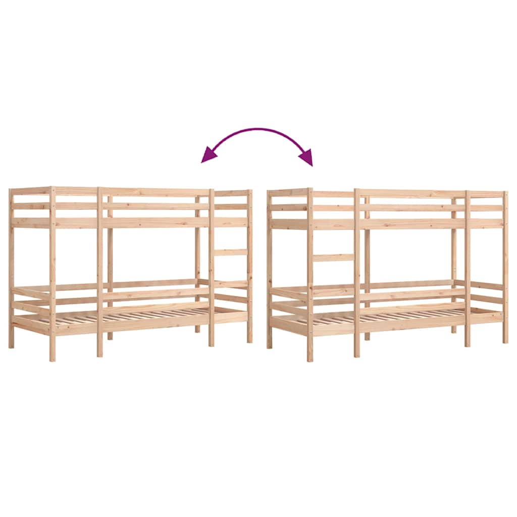 Lit superposé sans matelas 80x200 cm bois de pin massif - XIOS