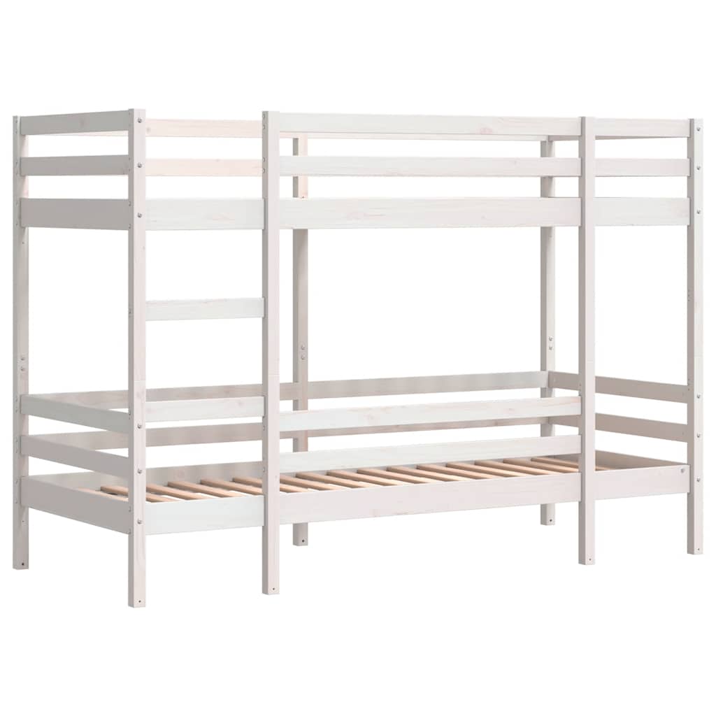 Lit superposé sans matelas blanc 80x200 cm bois de pin massif - XIOS