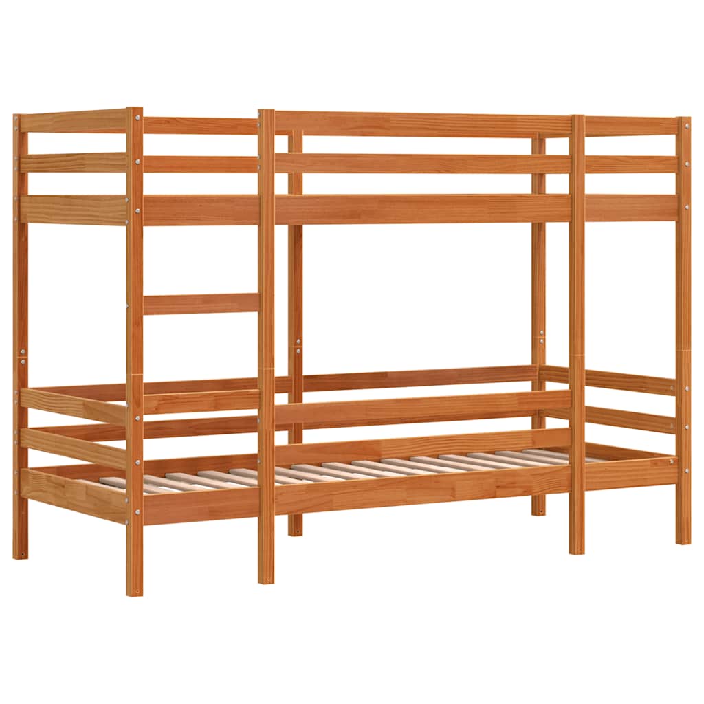 Lit superposé sans matelas cire marron 90x200 cm pin massif - XIOS