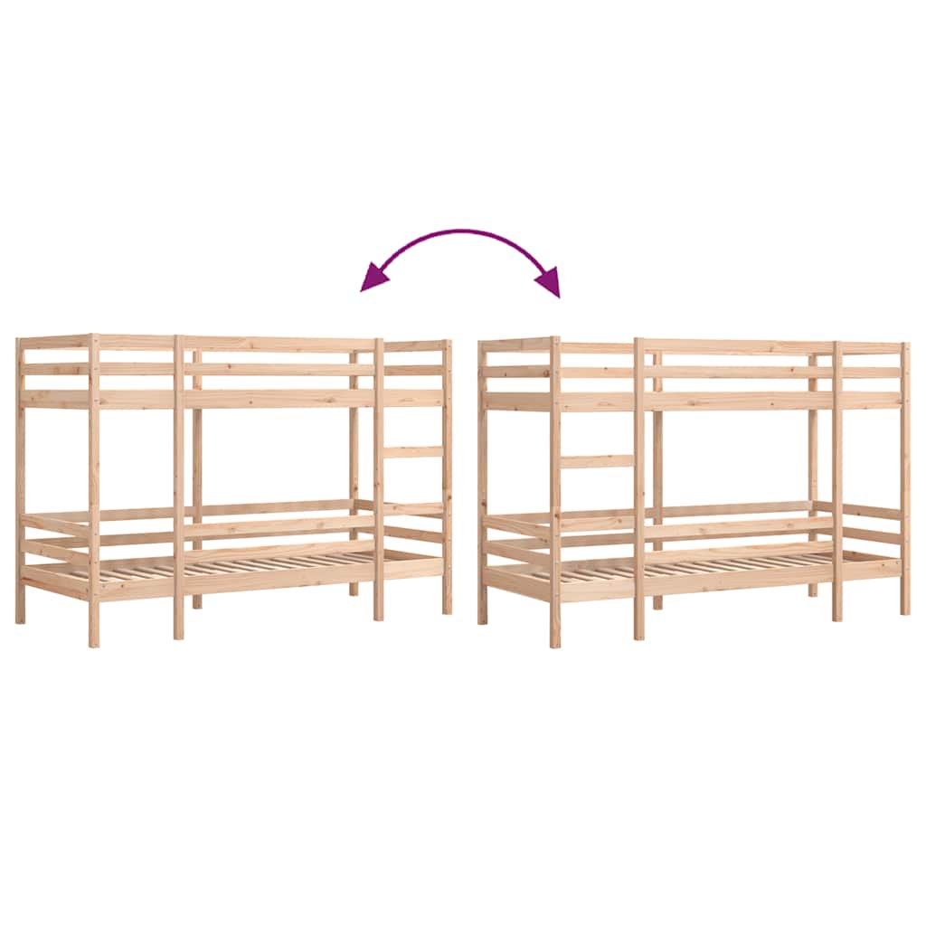 Lit superposé sans matelas 90x190 cm bois de pin massif - XIOS
