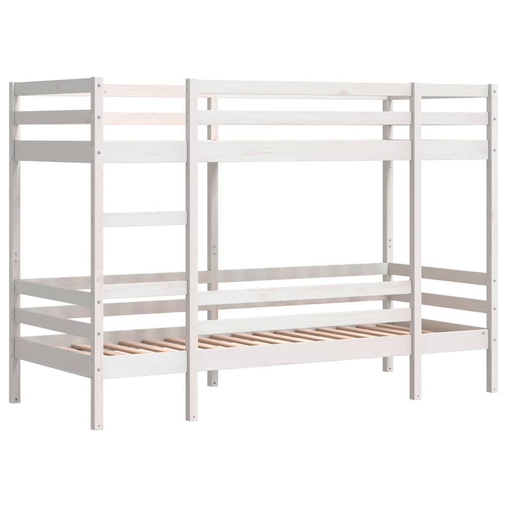 Lit superposé sans matelas blanc 90x190 cm bois de pin massif - XIOS