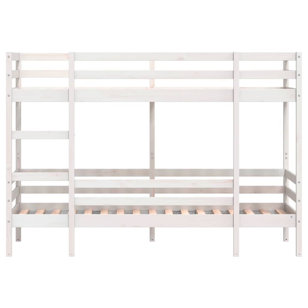 Lit superposé sans matelas blanc 90x190 cm bois de pin massif - XIOS