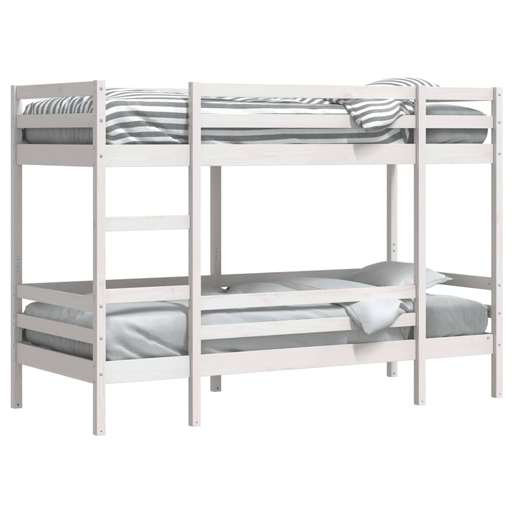 Lit superposé sans matelas blanc 75x190 cm bois de pin massif - XIOS