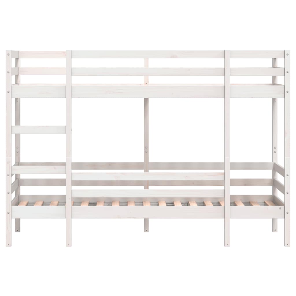 Lit superposé sans matelas blanc 75x190 cm bois de pin massif - XIOS