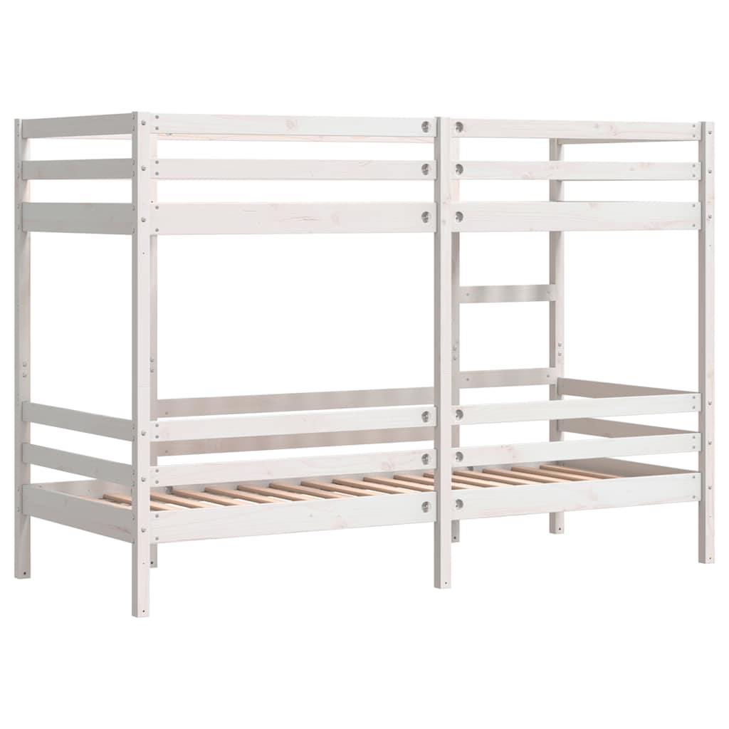 Lit superposé sans matelas blanc 75x190 cm bois de pin massif - XIOS