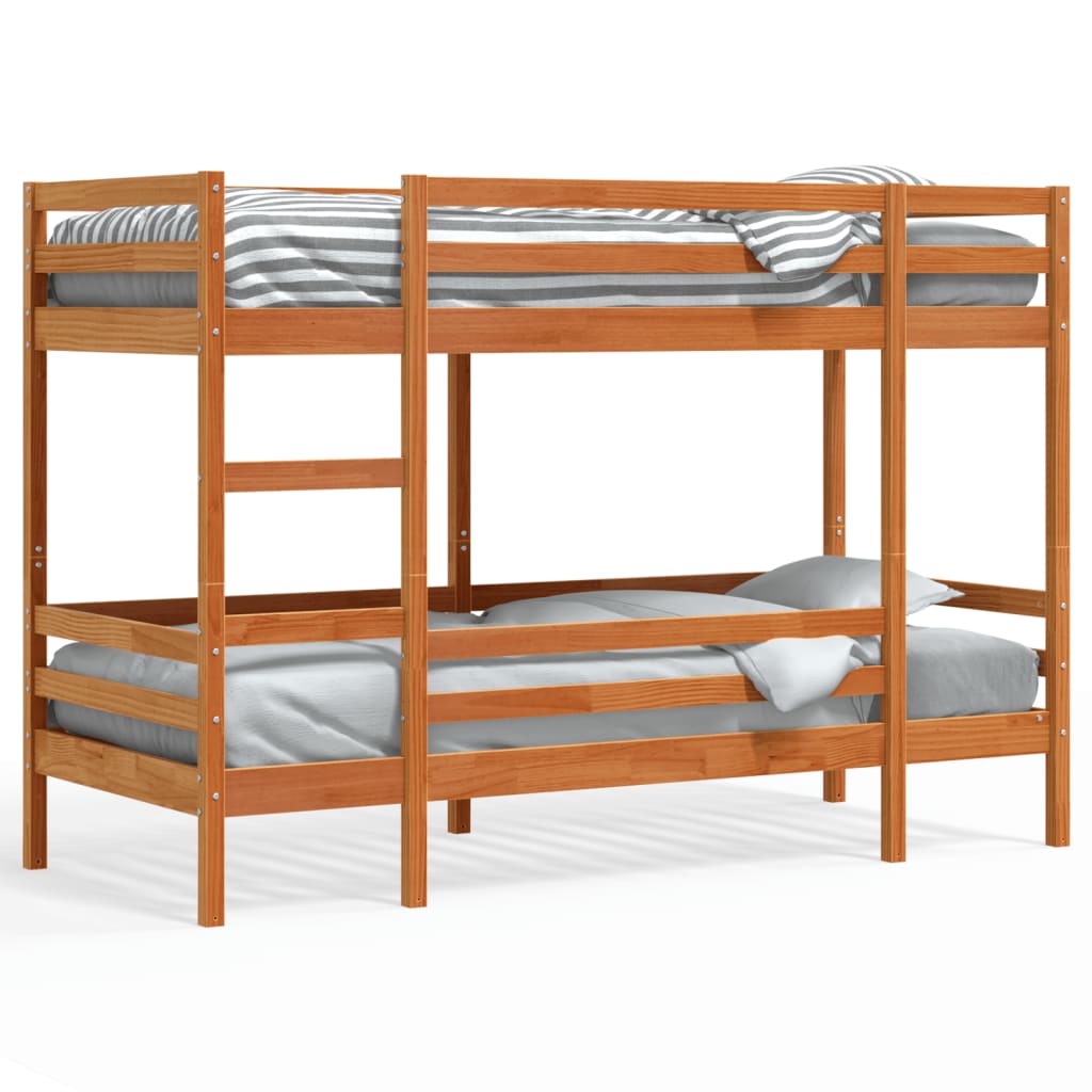 Lit superposé sans matelas cire marron 75x190 cm pin massif - XIOS