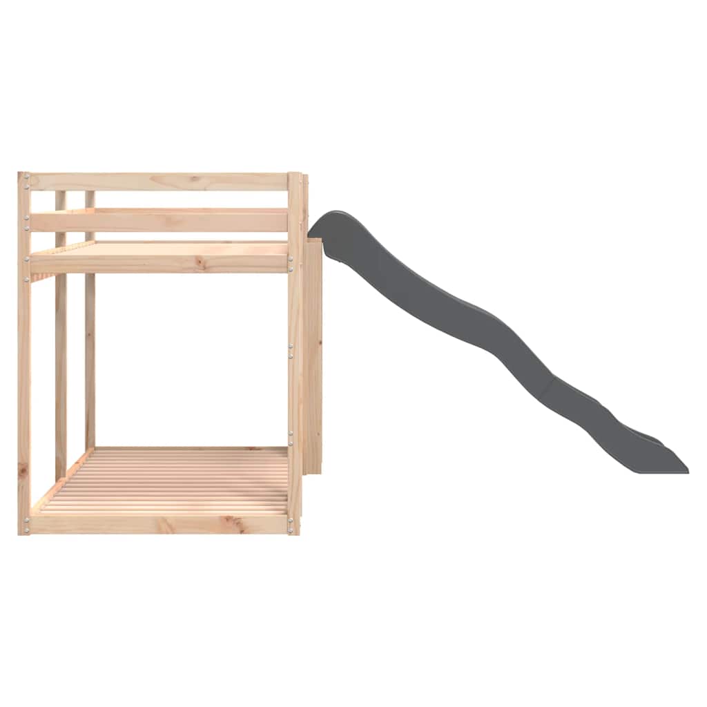 Lit superposé avec toboggan et échelle sans matelas 80x200 cm - XIOS