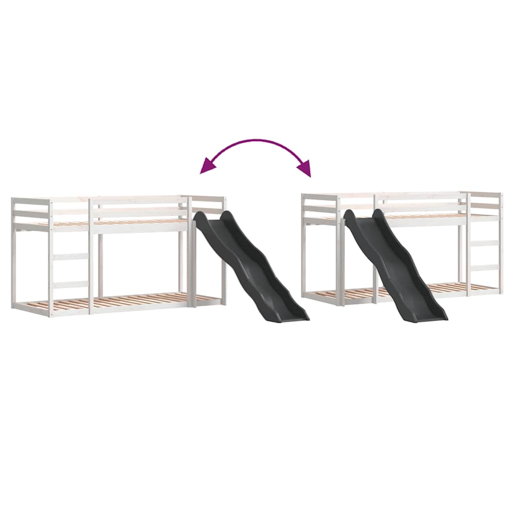 Lit superposé avec toboggan et échelle sans matelas 90x190 cm - XIOS