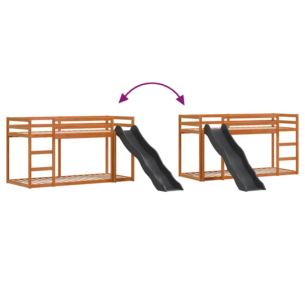 Lit superposé avec toboggan et échelle sans matelas 75x190 cm - XIOS